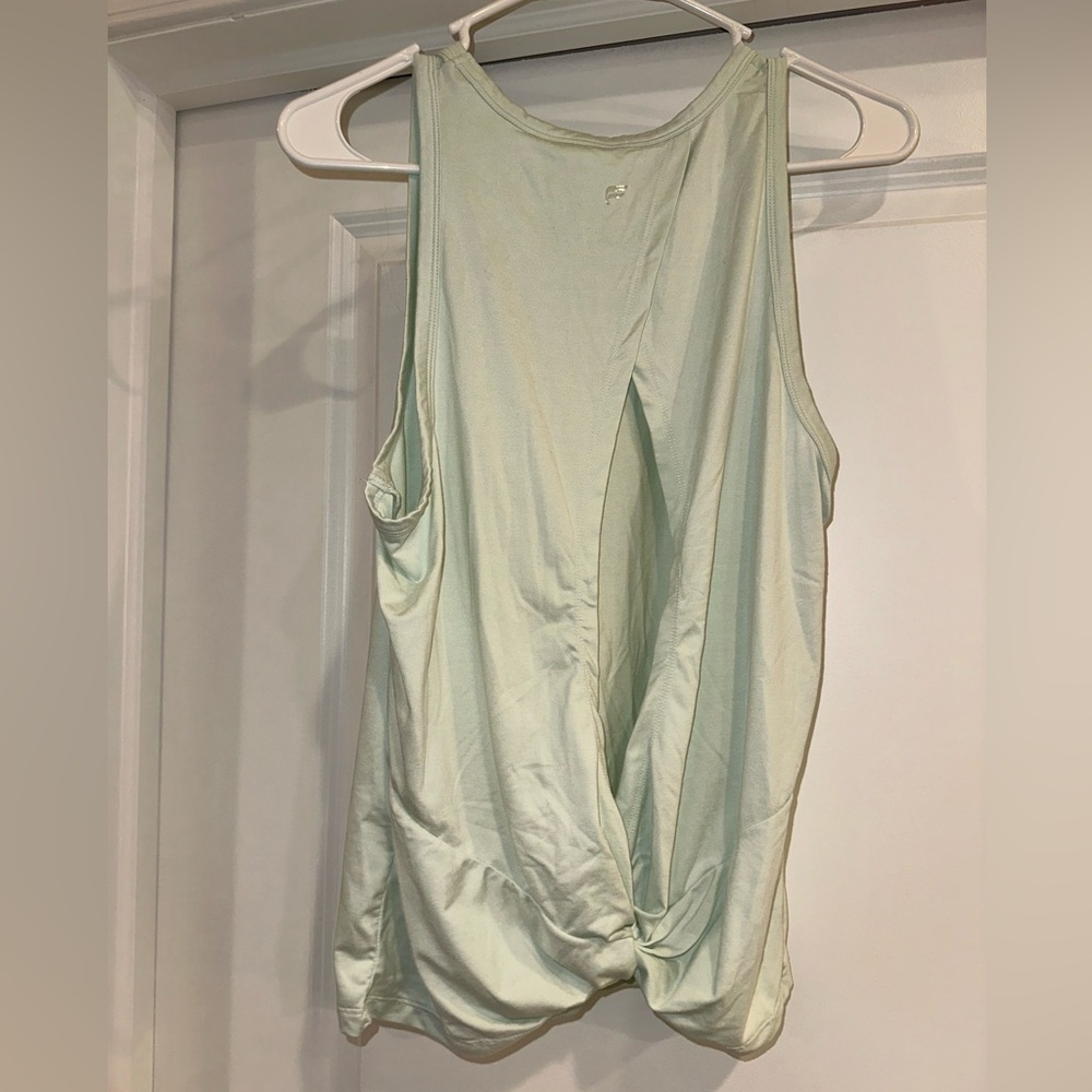 FABLETICS Open Back Tank Top in Mint Green